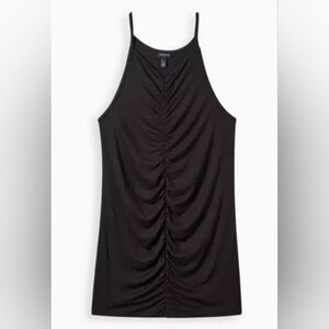 NWT Torrid Black High Neck Ribbed Front Gathered Tank Size 2 (18-20)